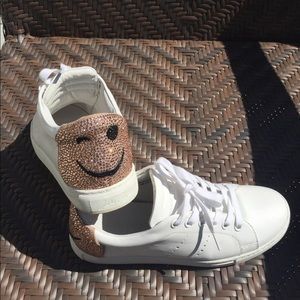 White leather sneakers.